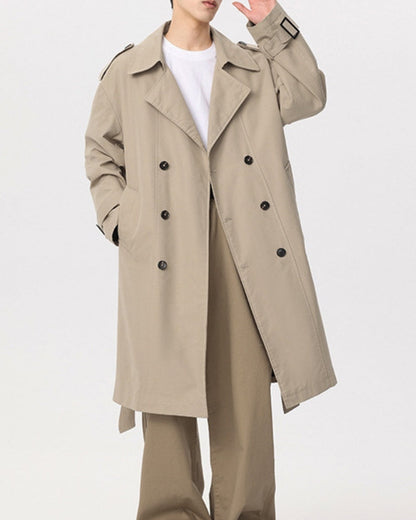 Trenchcoat Beige Klassisch Mit Gürtel