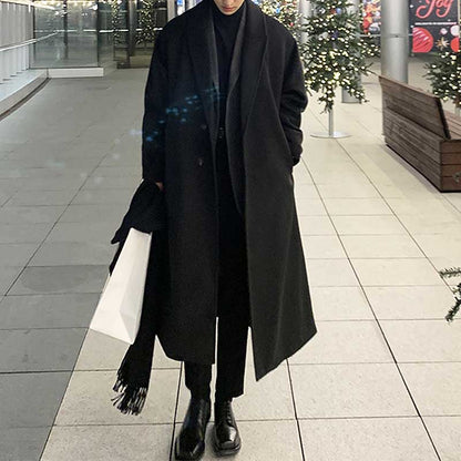 Herren Trenchcoat Beige Polyester Overknee Elegant