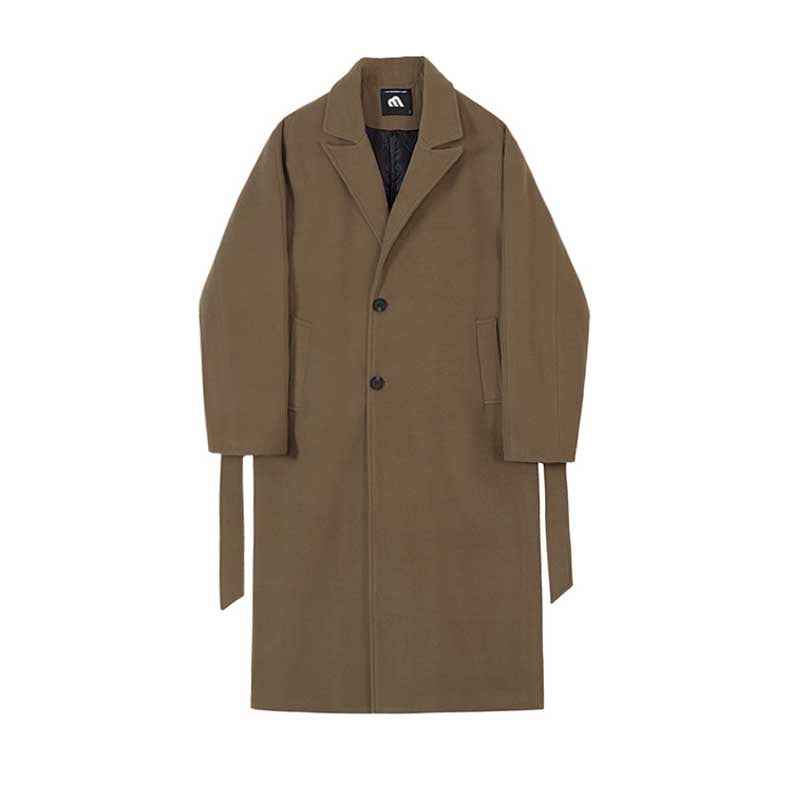 Herren Trenchcoat Beige Polyester Overknee Elegant