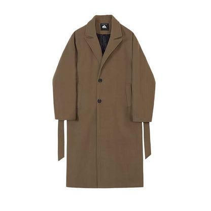 Herren Trenchcoat Beige Polyester Overknee Elegant