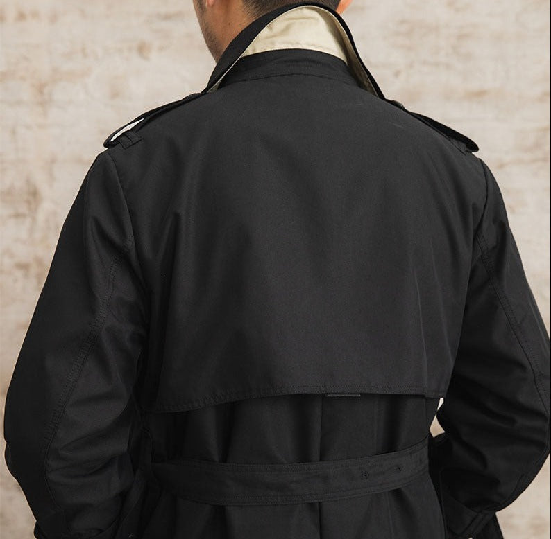 Herren Trenchcoat Doppelreihig Beige Baumwollmischung