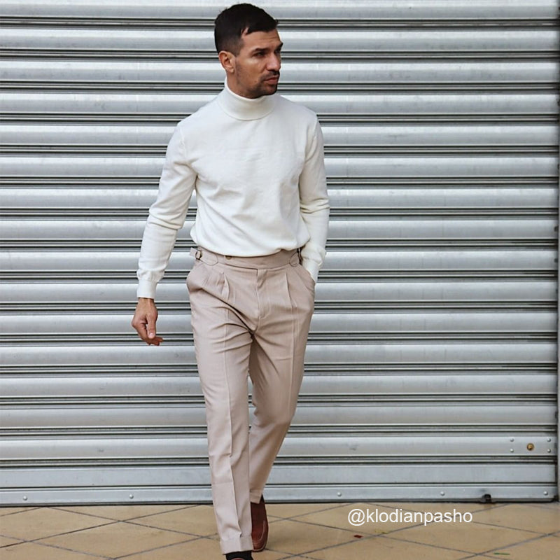 Eleganter Rollkragenpullover für Herbst und Winter - Slim Fit Langarm