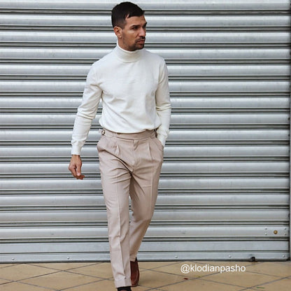 Eleganter Rollkragenpullover für Herbst und Winter - Slim Fit Langarm