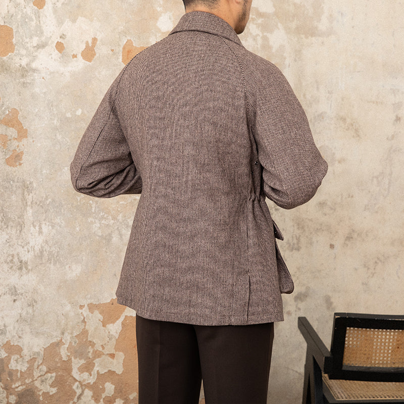 Herren Jacke Houndstooth Wollmischung