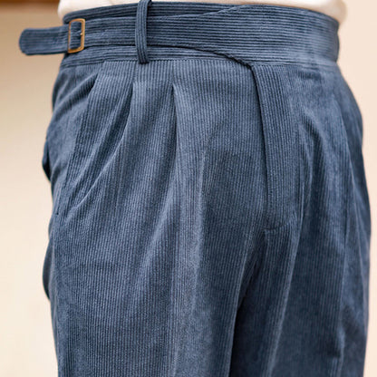 Herren Cord-Hose Hohe Taille Gerade Beine Polyester Causal Style