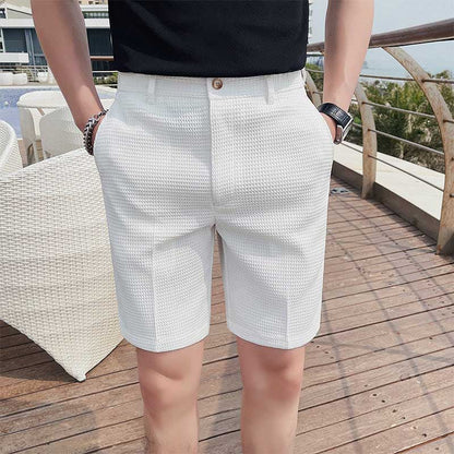 Herren Cropped Pants Polyester Old Money Style Slim Fit 5