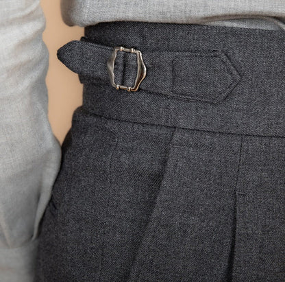 Herren Doppelfaltenhose Italienisch