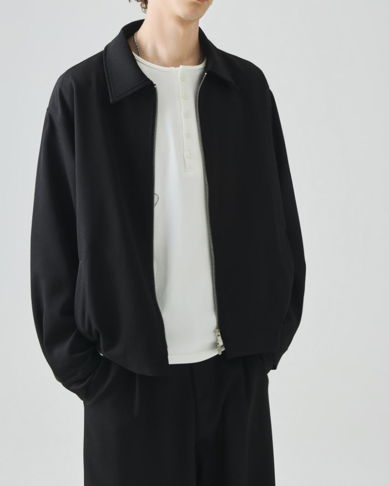 Herren Zip Jacke Minimalistisch Leicht Gewebt