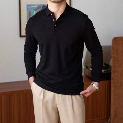 Herren Langarm Poloshirt Slim Fit Baumwolle Urban Fashion 8