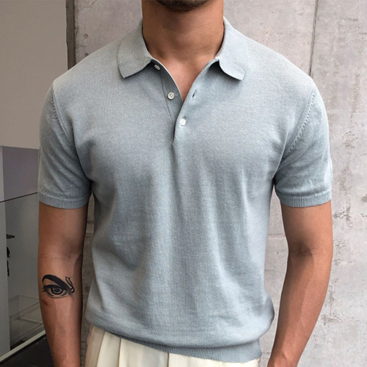 Herren Langarmshirt Baumwolle Old Money Style 0