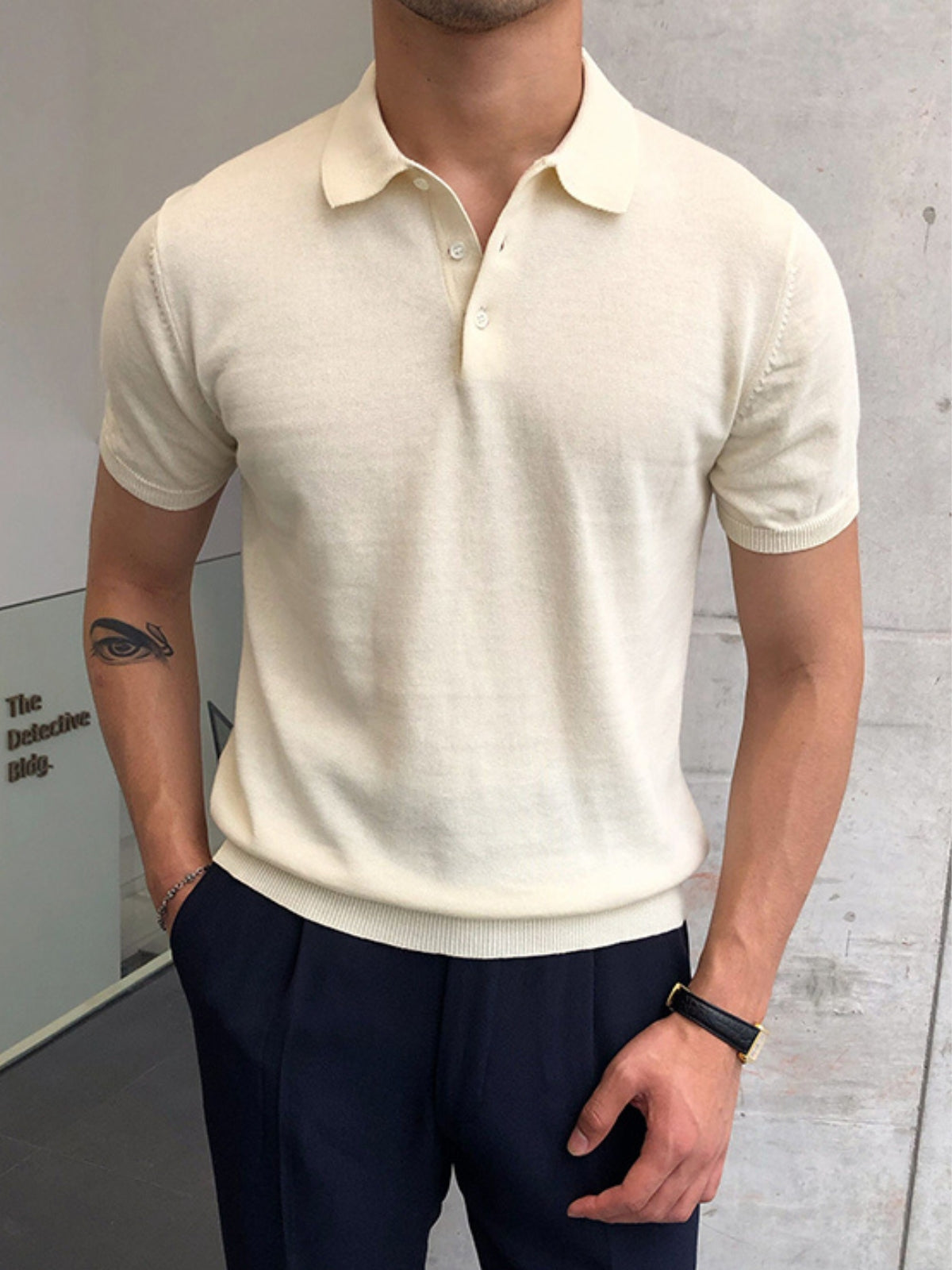 Herren Langarmshirt Baumwolle Old Money Style 4