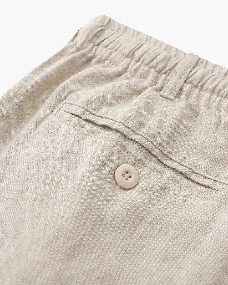 Herren Leinen Shorts Beige Größe L 100% Leinen 5