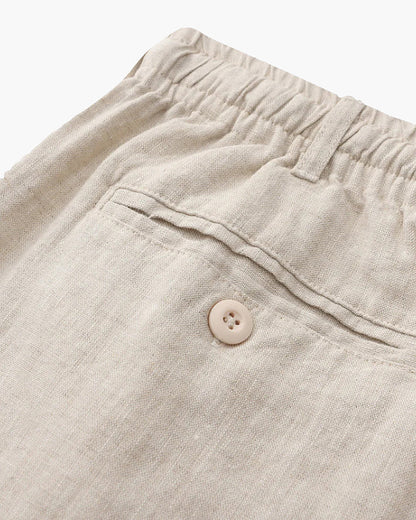 Herren Leinen Shorts Beige Größe L 100% Leinen 5