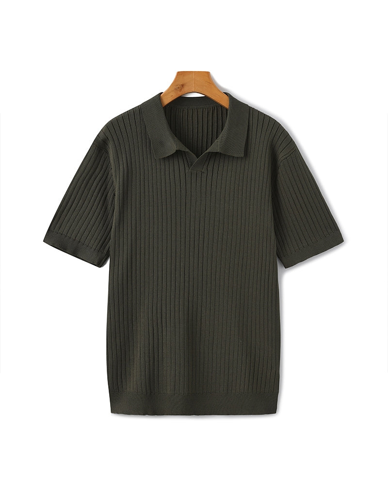 Herren Polo Shirt Grau Größe M 100% Baumwolle Poloshirt mit Rippstruktur 10