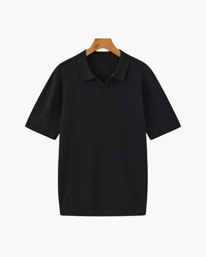 Herren Polo Shirt Grau Größe M 100% Baumwolle Poloshirt mit Rippstruktur 8