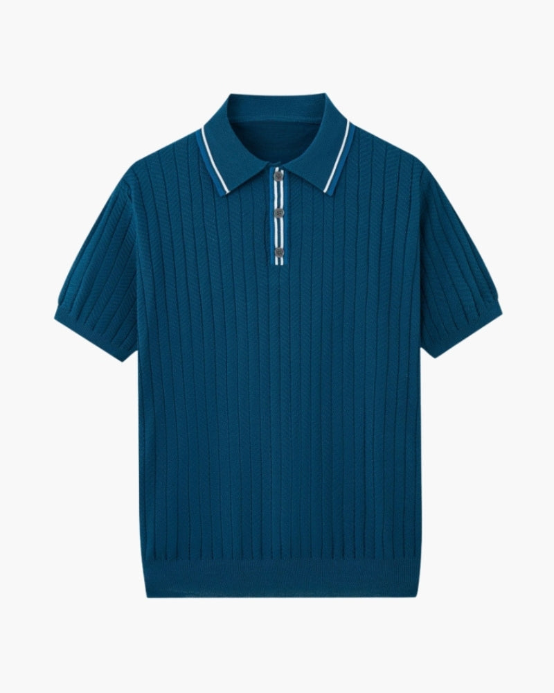 Herren Polo Shirt Hellblau Größe M Viskose-Polyester-Mischung 3