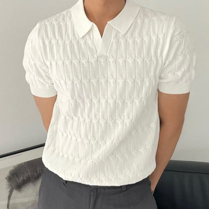 Herren Polo Shirt Schwarz Größe L Polyester Old Money Stil 0