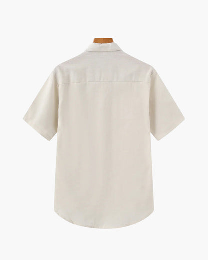 Herren Polohemd Beige Größe L Leinen 2