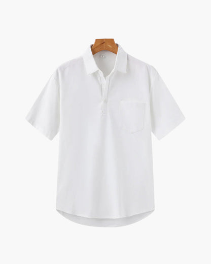 Herren Polohemd Beige Größe L Leinen 6