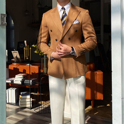 Herren Sakko Slim Fit Polyester Casual Stil 2