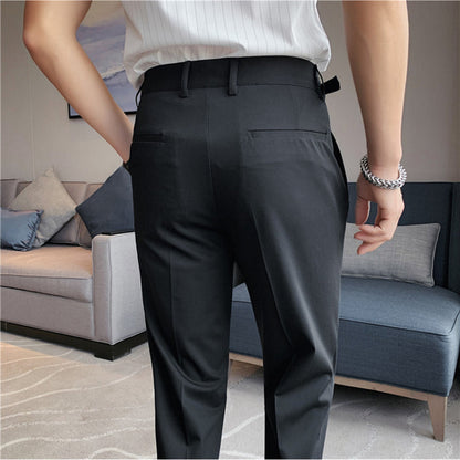 Herren Slim Fit Hochtaillierte Hose Polyester für Classy Fashion 8
