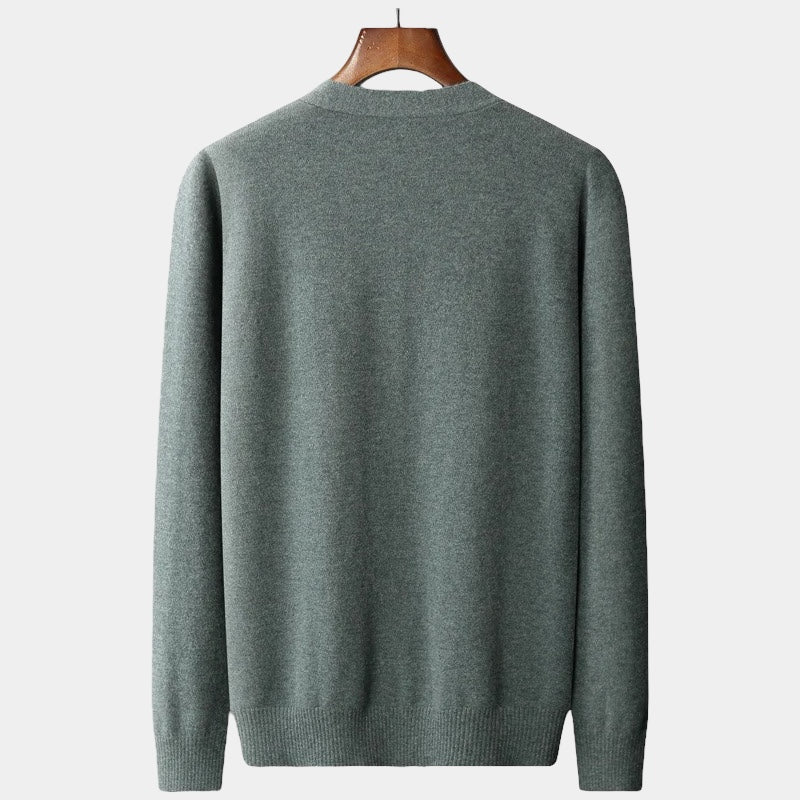 Herren Strickjacke Merinowolle Old Money Stil Klassisch