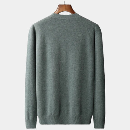 Herren Strickjacke Merinowolle Old Money Stil Klassisch