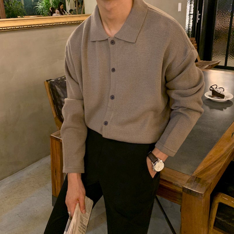Herren Strickjacke Polo Revers Polyester Lässiger Stil