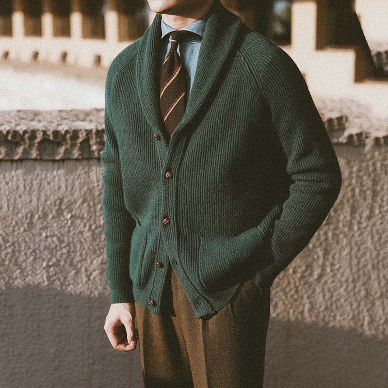 Herren Strickjacke Vintage Slim Fit Acryl-Nylon-Polyester