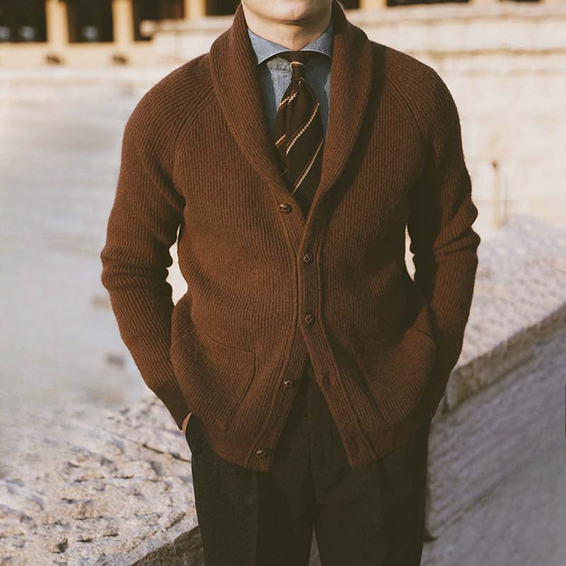 Herren Strickjacke Vintage Slim Fit Acryl-Nylon-Polyester