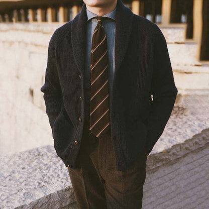 Herren Strickjacke Vintage Slim Fit Acryl-Nylon-Polyester