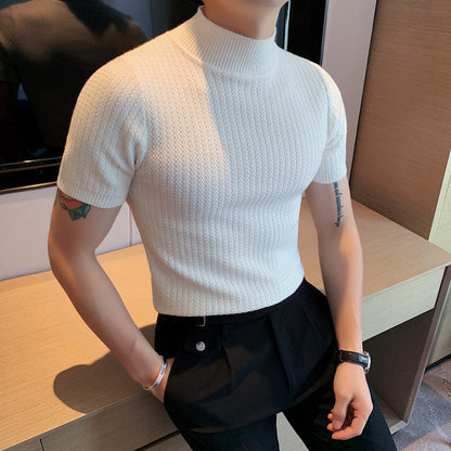 Côme - Herren T-Shirt Halb-Turtleneck Polyester Slim Fit Klassischer Stil
