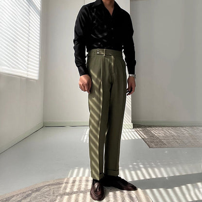 Armand - Herrenhemd Langarm Bambusfaser mit Weitem Kragen für Klassischen Stil