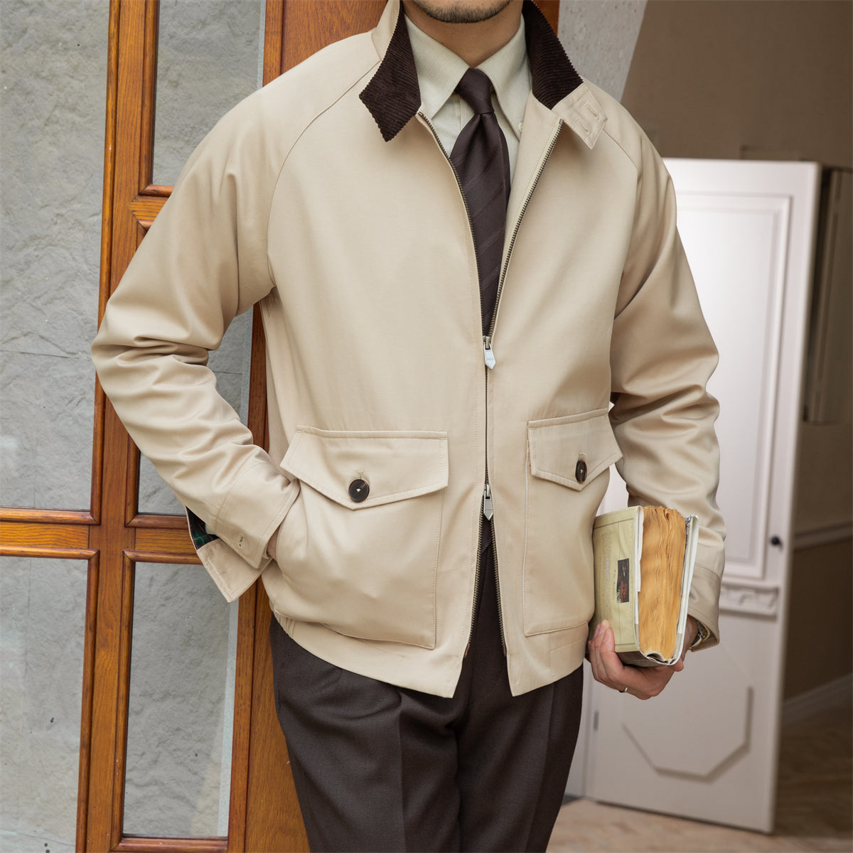 Herrenjacke Cordkragen Regular Fit Baumwolle – Klassischer Stil und Eleganz