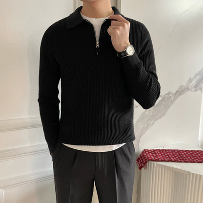 Herrenpullover Baumwolle Reißverschluss Klassischer Stil 7