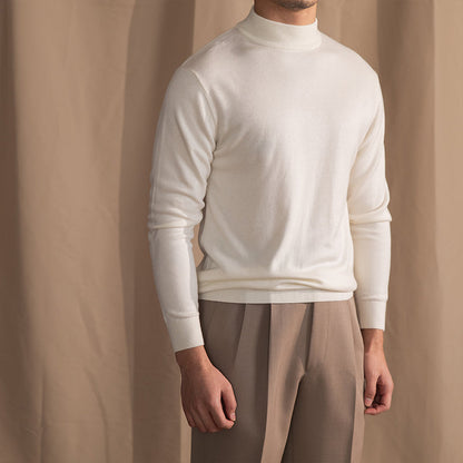 Herrenpullover Halb Hoher Kragen Slim Fit Hochwertig