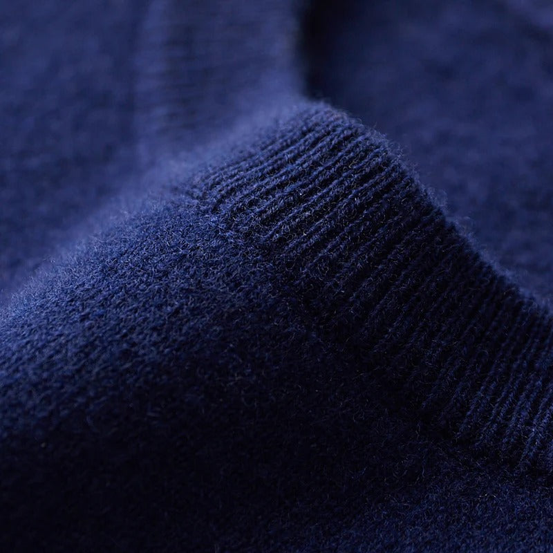 Herrenpullover Merino Wolle Navy Elegant für Herbst und Winter