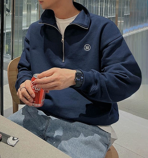 Herrenpullover Old Money Stil Baumwolle Mehrfarbig