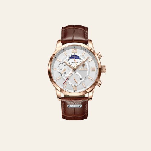 Herren Armbanduhr Edelstahl Wasserdicht Klassisches Design 43 mm