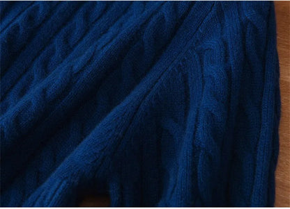 Clément - Herren Pullover Merino Wolle Halb Reißverschluss