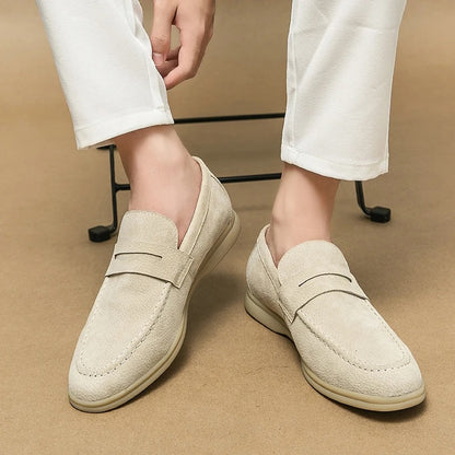The Promenade - Herren Penny Loafer Wildleder im Old Money Stil – Klassische Loafer Schuhe für Männer