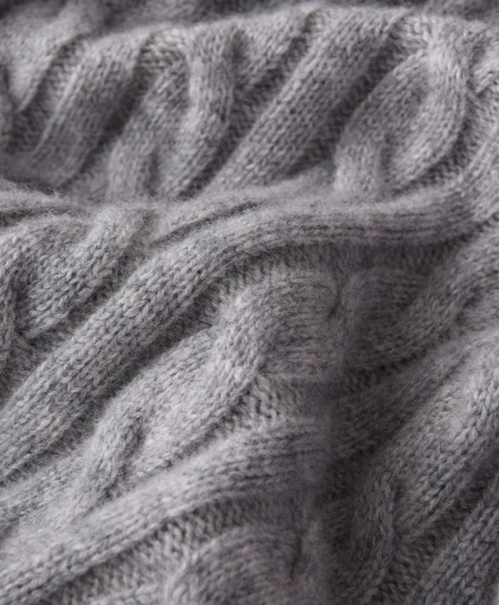 Clément - Herren Pullover Merino Wolle Halb Reißverschluss