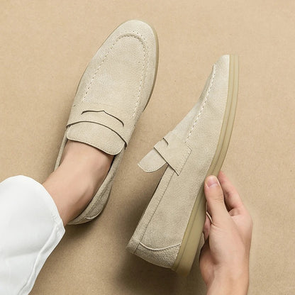 The Promenade - Herren Penny Loafer Wildleder im Old Money Stil – Klassische Loafer Schuhe für Männer