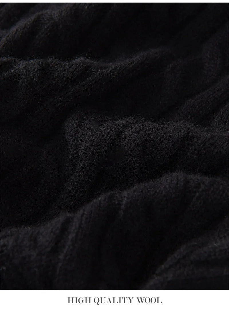 Clément - Herren Pullover Merino Wolle Halb Reißverschluss