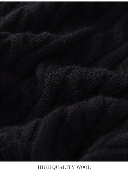 Clément - Herren Pullover Merino Wolle Halb Reißverschluss