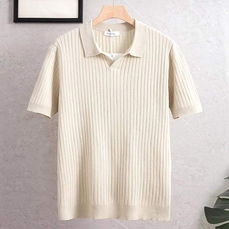 Luc - Herren Polo Shirt 100% Baumwolle mit Rippstruktur