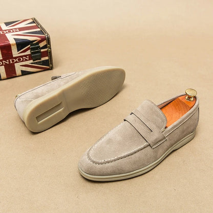 The Promenade - Herren Penny Loafer Wildleder im Old Money Stil – Klassische Loafer Schuhe für Männer