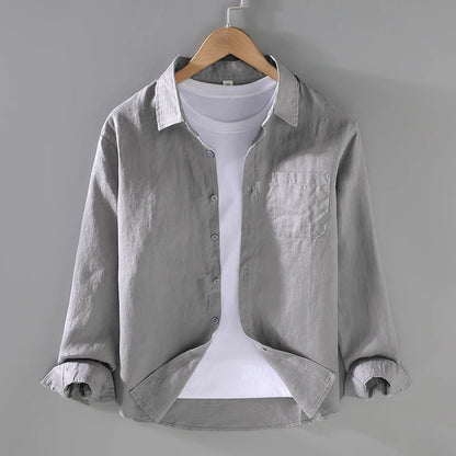 Côte Blanc - Herren Leinenhemd 100% Leinen Langarm