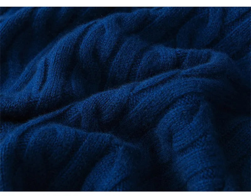 Clément - Herren Pullover Merino Wolle Halb Reißverschluss