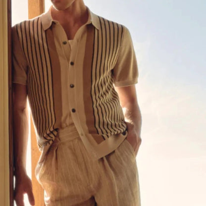 Julien - Herren Polo Shirt Gestreift Casual